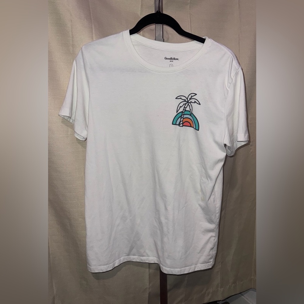 WEEKEND ADVENTURES White Short Sleeve Goodfellow & Co T Shirt size M
